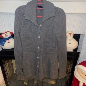 Gray Button-Up Women's Sweater